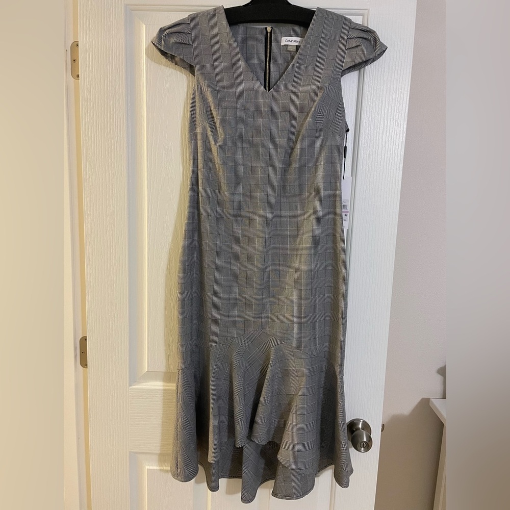 Gray Plaid Dress - Calvin Klein